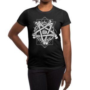 Inverted Bone Pentagram Printed Tee